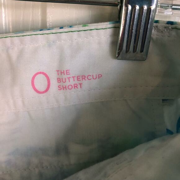 Lilly Pulitzer Buttercup Shorts Size 0 Blue Green Floral Pattern Scalloped Hem - Picture 6 of 9